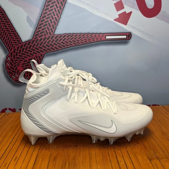 Nike Alpha Huarache 8 Elite Lacrosse Cleats Silver White Mens Size 9.5 NEW Nike Alpha Huarache 8 Elite Lacrosse Cleats | Free Shipping  main image 4